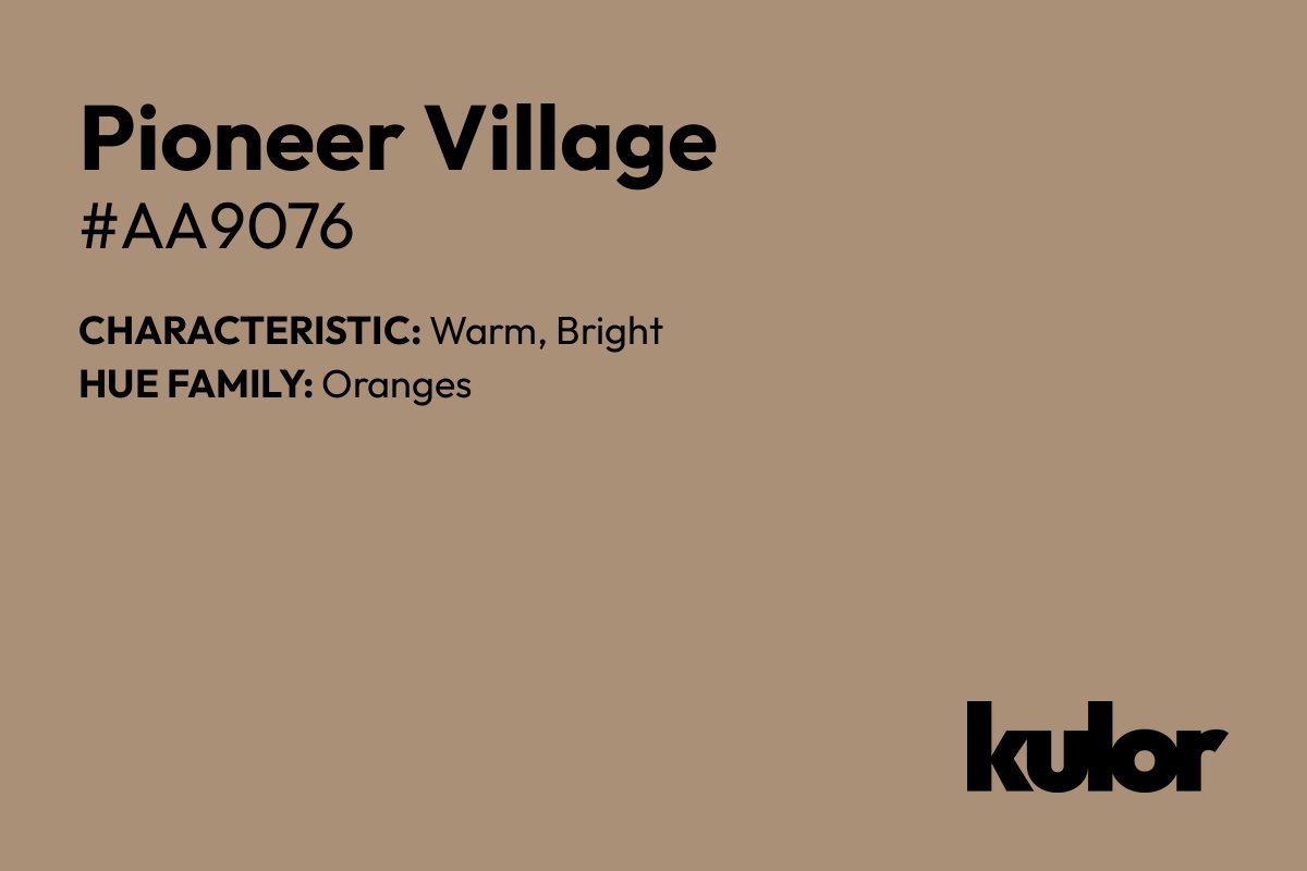 Pioneer Village is a color with a HTML hex code of #aa9076.