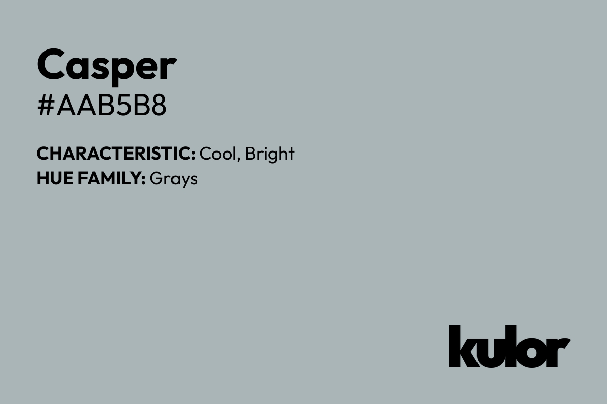 Casper is a color with a HTML hex code of #aab5b8.