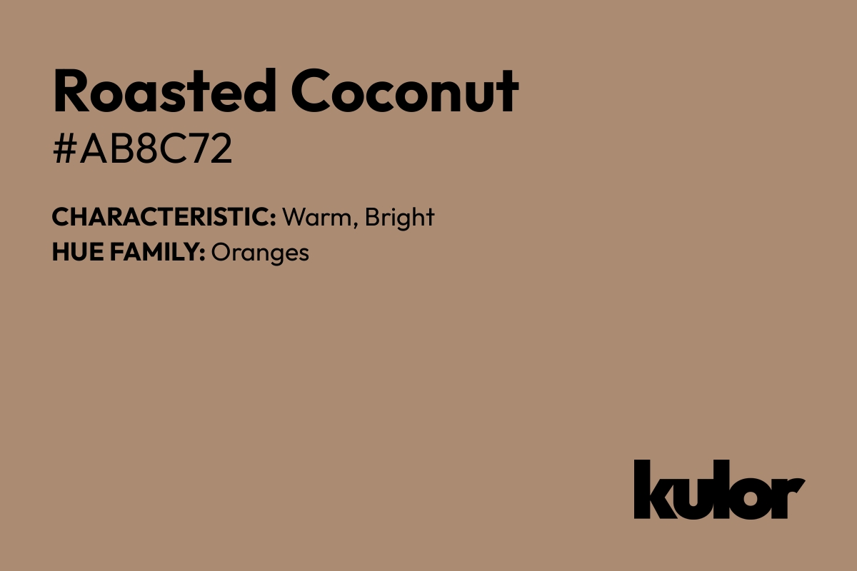 Roasted Coconut is a color with a HTML hex code of #ab8c72.