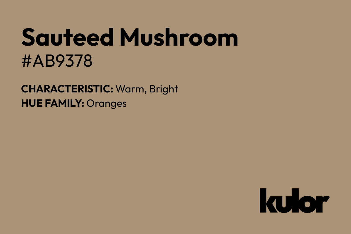 Sauteed Mushroom is a color with a HTML hex code of #ab9378.