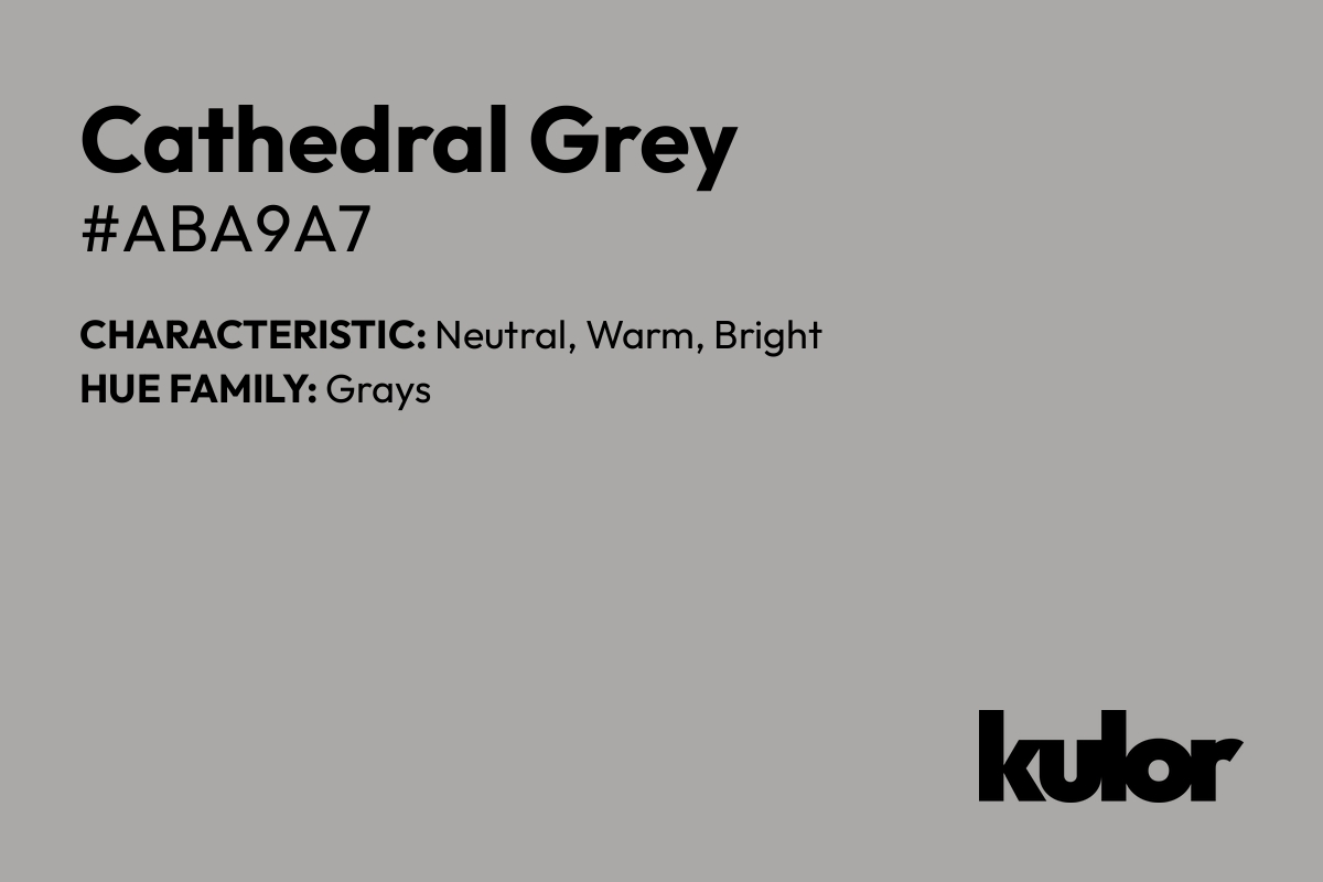 Cathedral Grey is a color with a HTML hex code of #aba9a7.