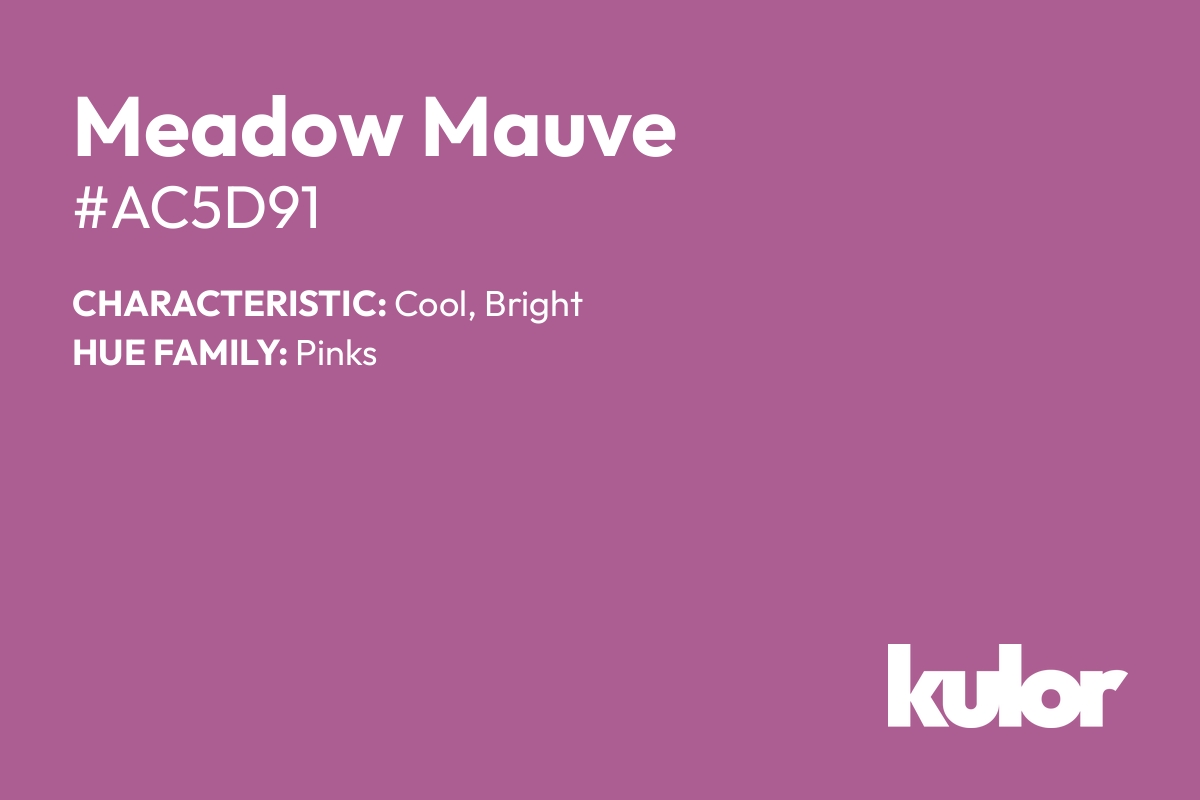 Meadow Mauve is a color with a HTML hex code of #ac5d91.