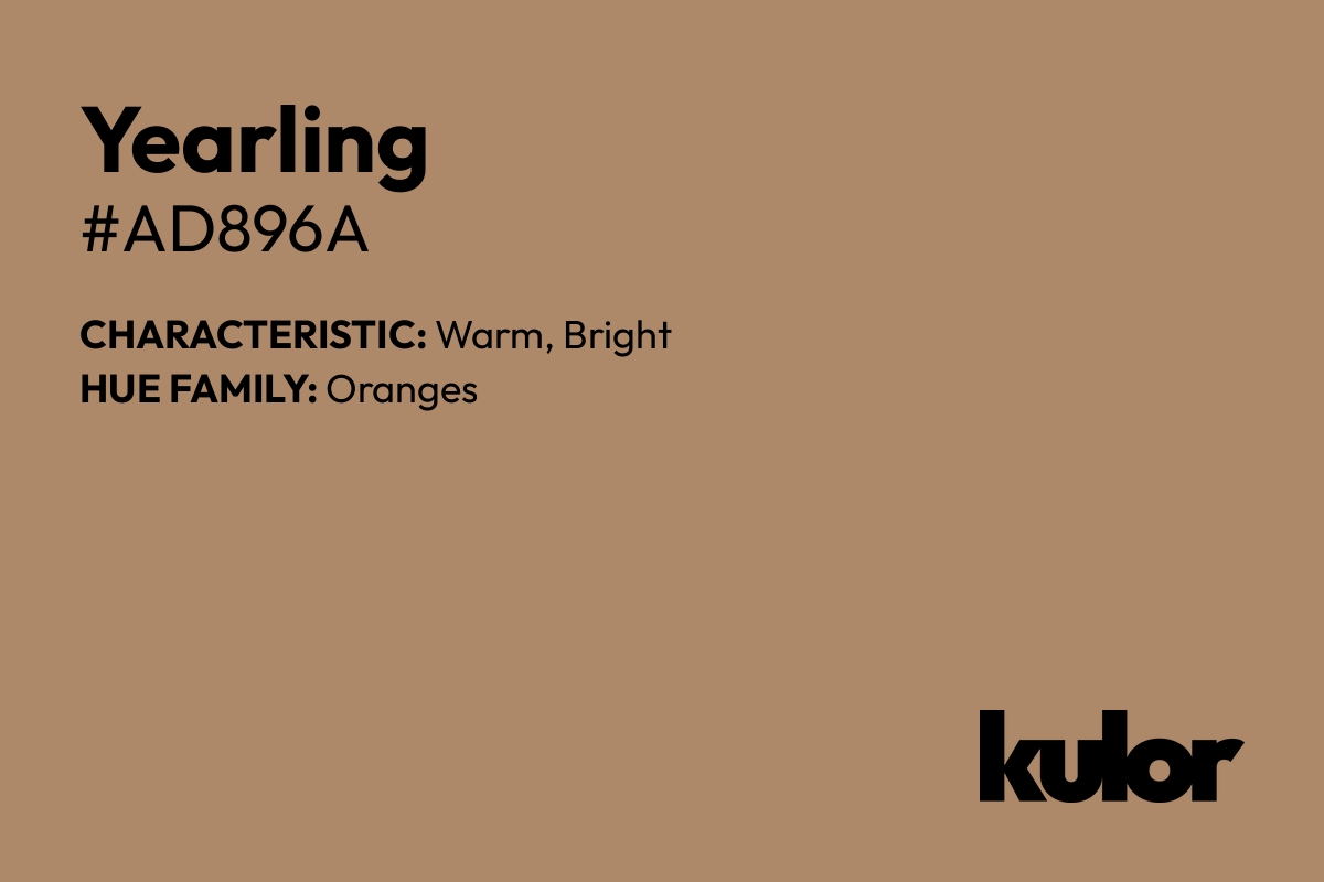 Yearling is a color with a HTML hex code of #ad896a.