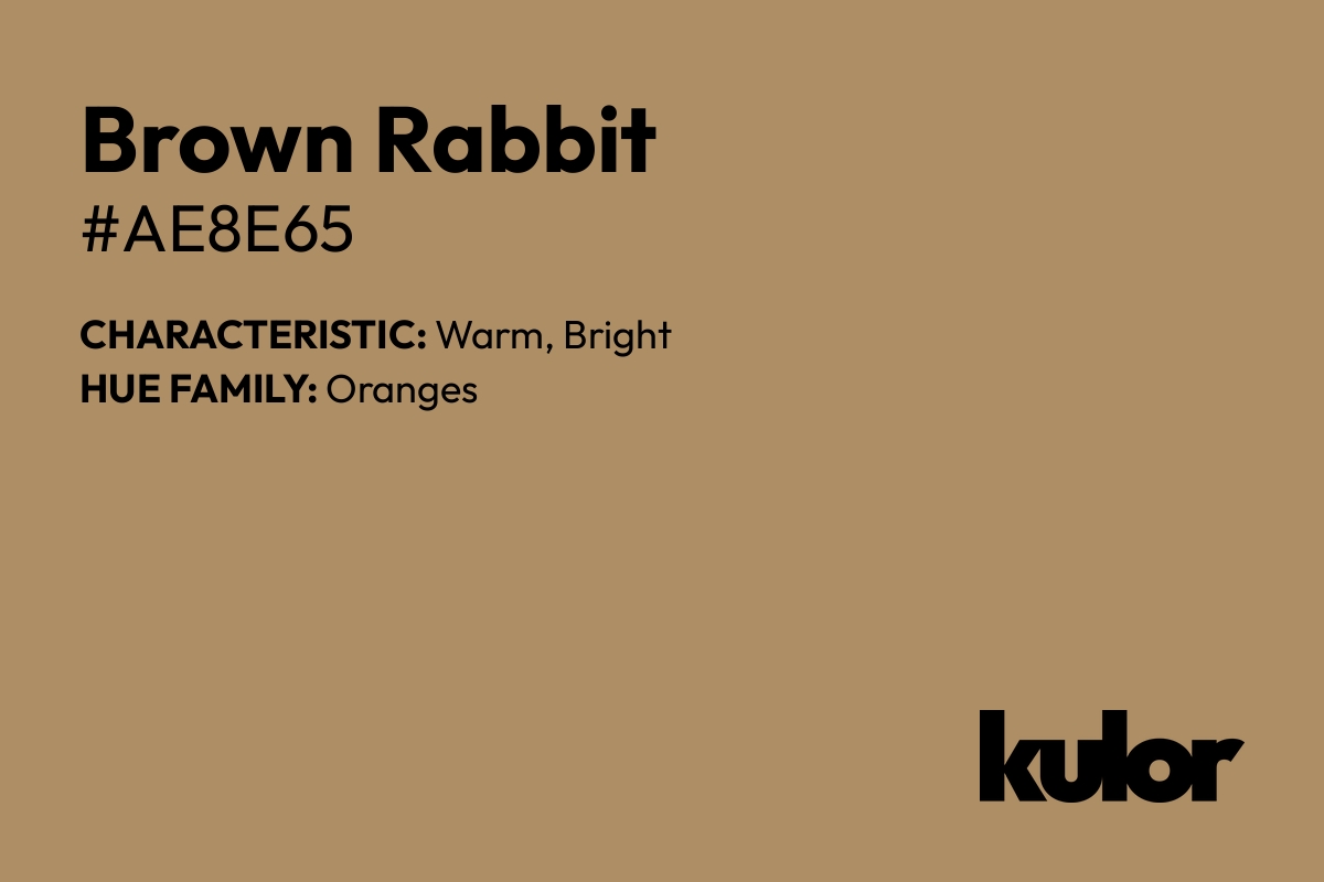 Brown Rabbit is a color with a HTML hex code of #ae8e65.