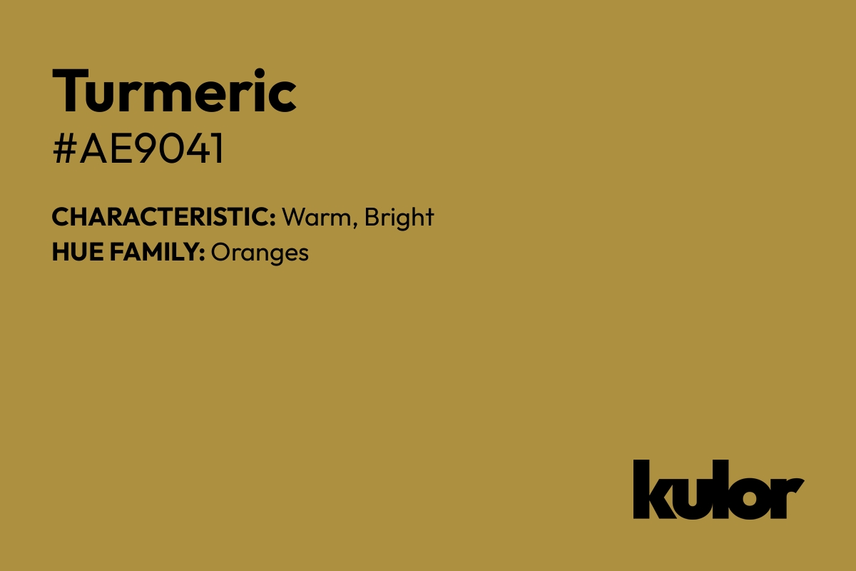 Turmeric is a color with a HTML hex code of #ae9041.