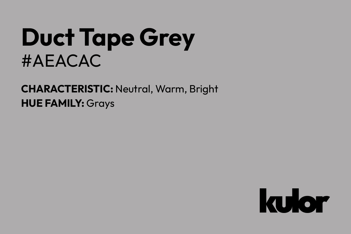 Duct Tape Grey is a color with a HTML hex code of #aeacac.