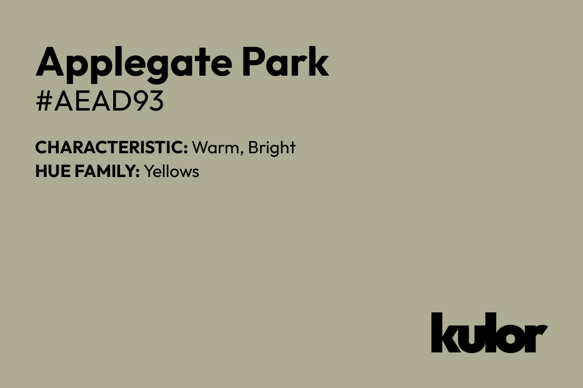 Applegate Park is a color with a HTML hex code of #aead93.