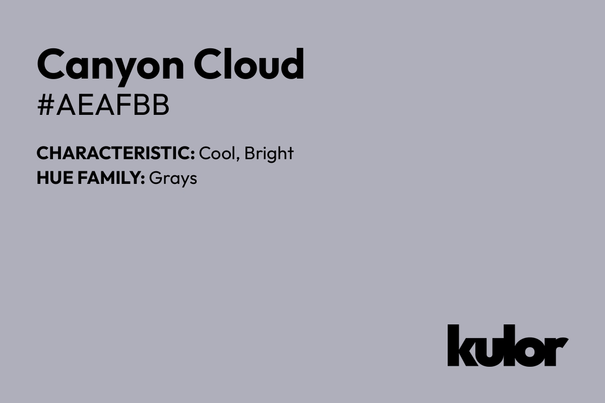 Canyon Cloud is a color with a HTML hex code of #aeafbb.