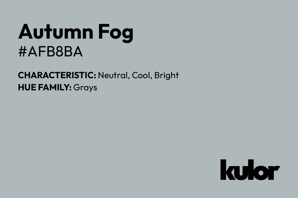 Autumn Fog is a color with a HTML hex code of #afb8ba.