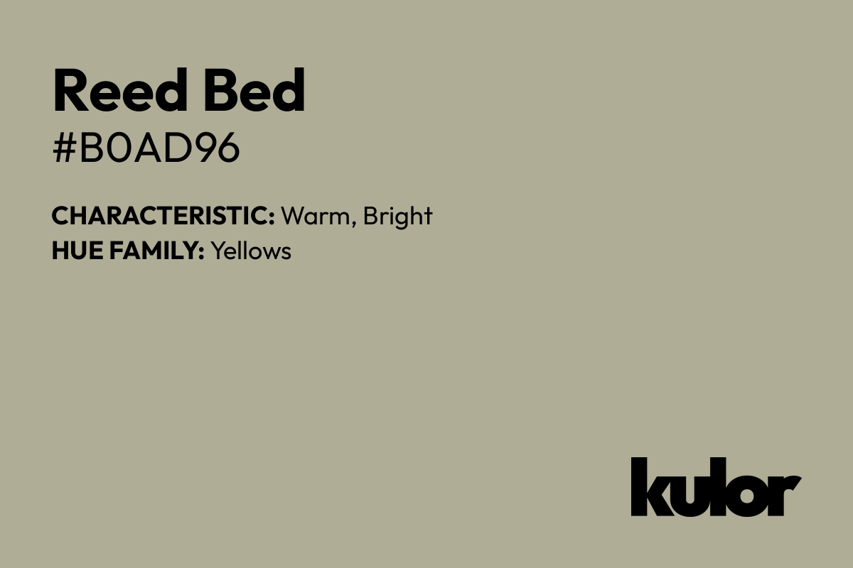 Reed Bed is a color with a HTML hex code of #b0ad96.