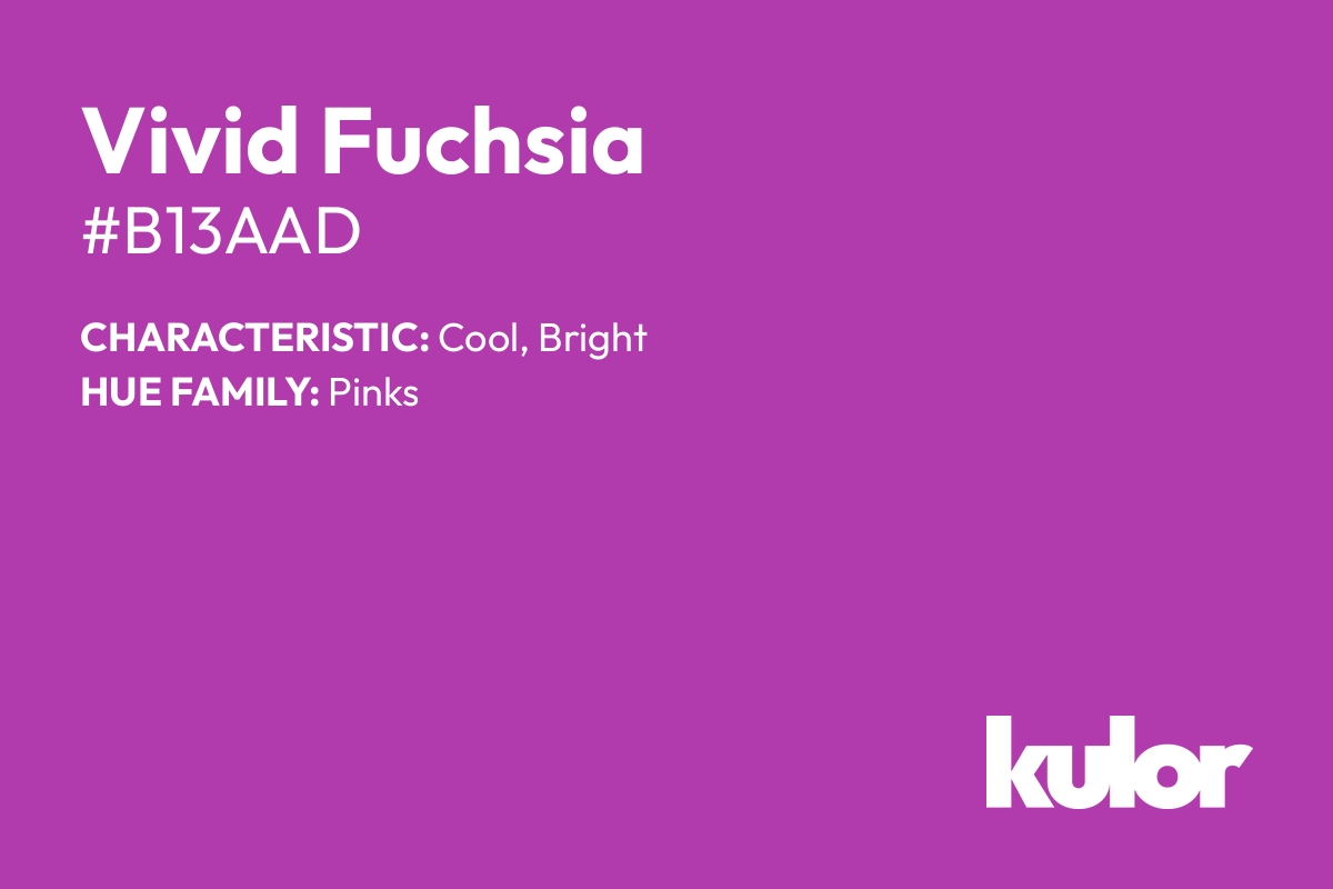 Vivid Fuchsia is a color with a HTML hex code of #b13aad.