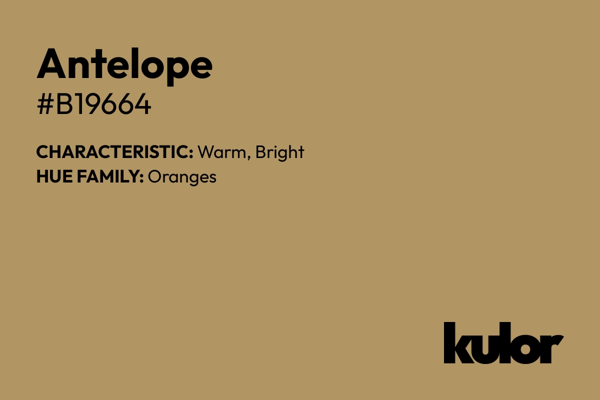 Antelope is a color with a HTML hex code of #b19664.