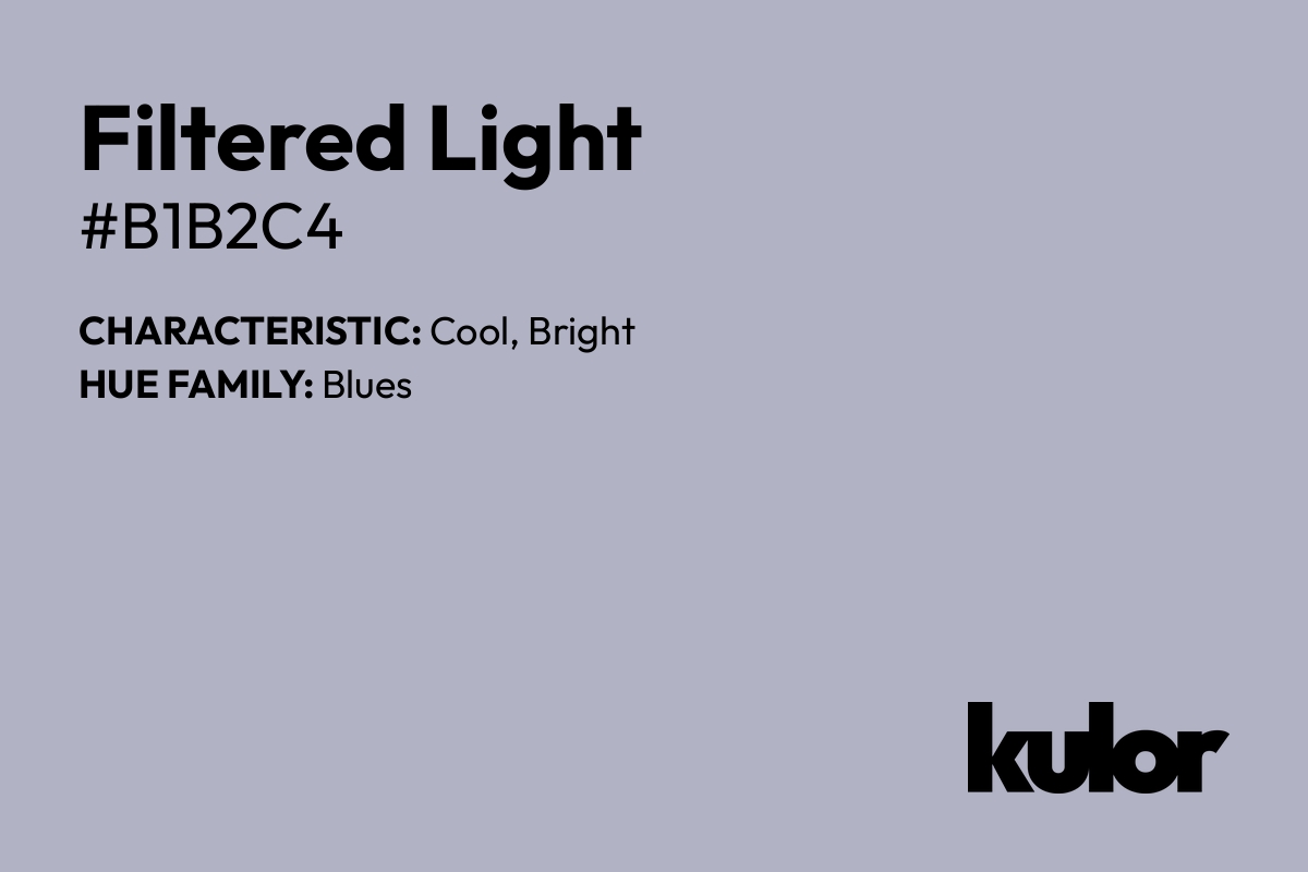 Filtered Light is a color with a HTML hex code of #b1b2c4.