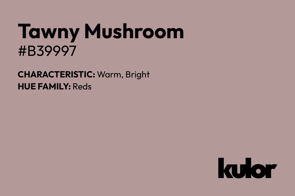 Tawny Mushroom is a color with a HTML hex code of #b39997.