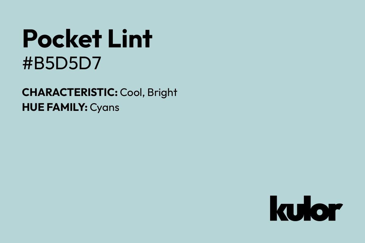 Pocket Lint is a color with a HTML hex code of #b5d5d7.