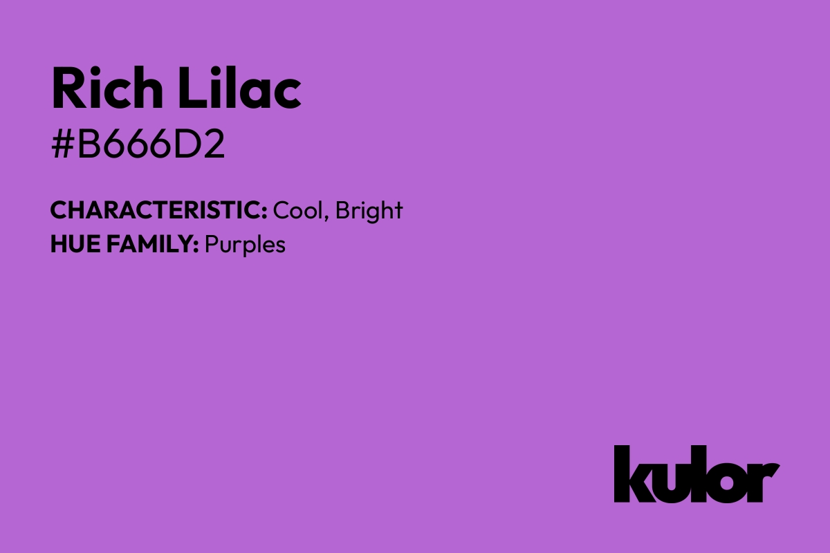 Rich Lilac is a color with a HTML hex code of #b666d2.