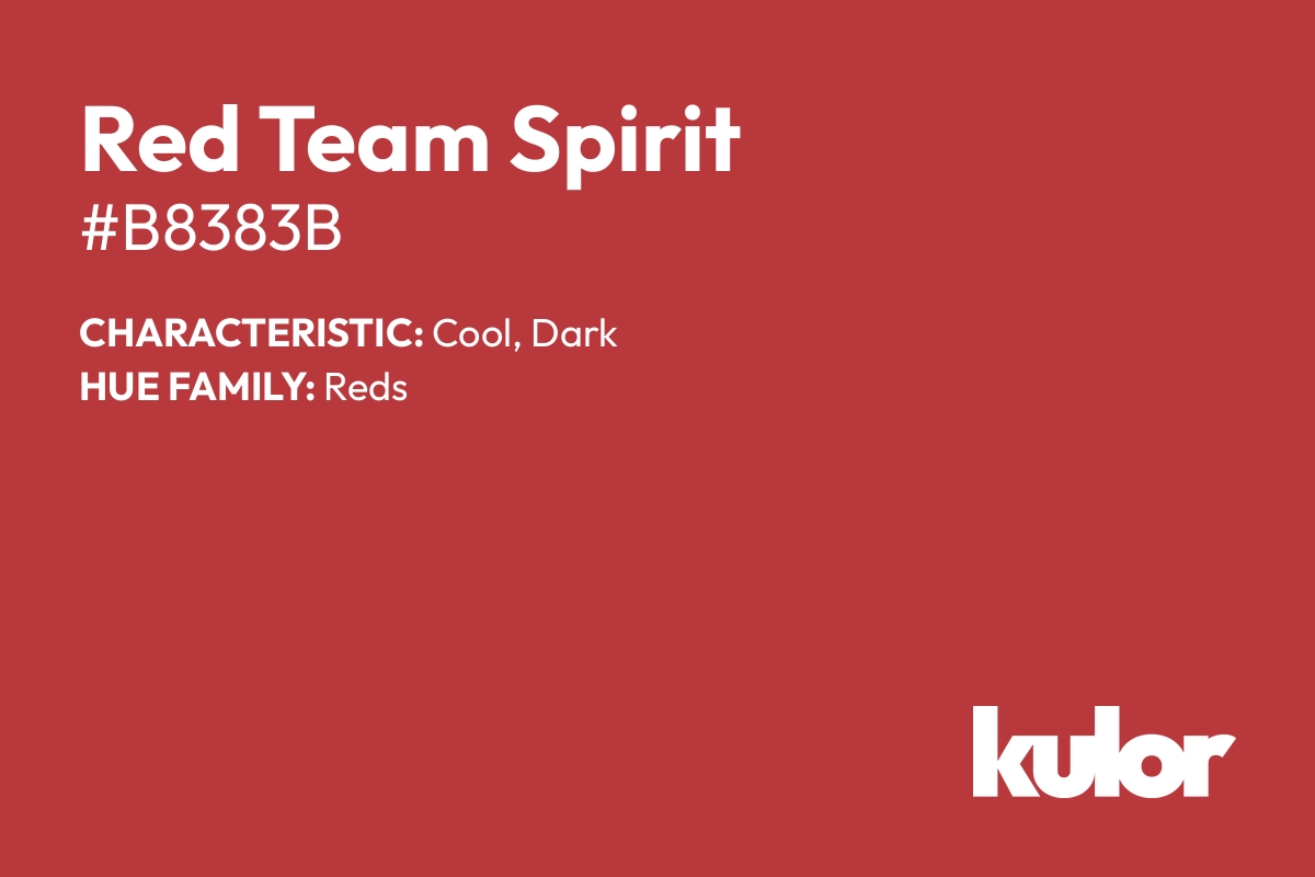 Red Team Spirit is a color with a HTML hex code of #b8383b.