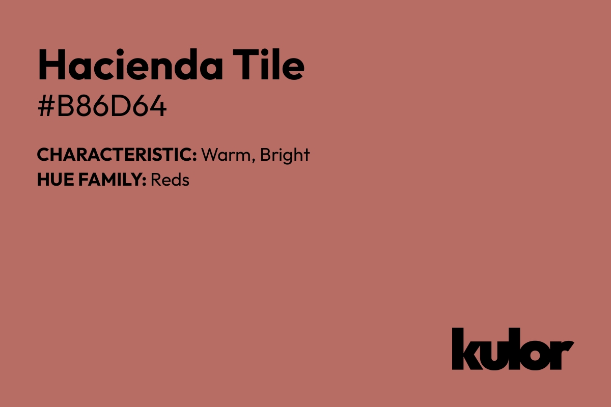 Hacienda Tile is a color with a HTML hex code of #b86d64.