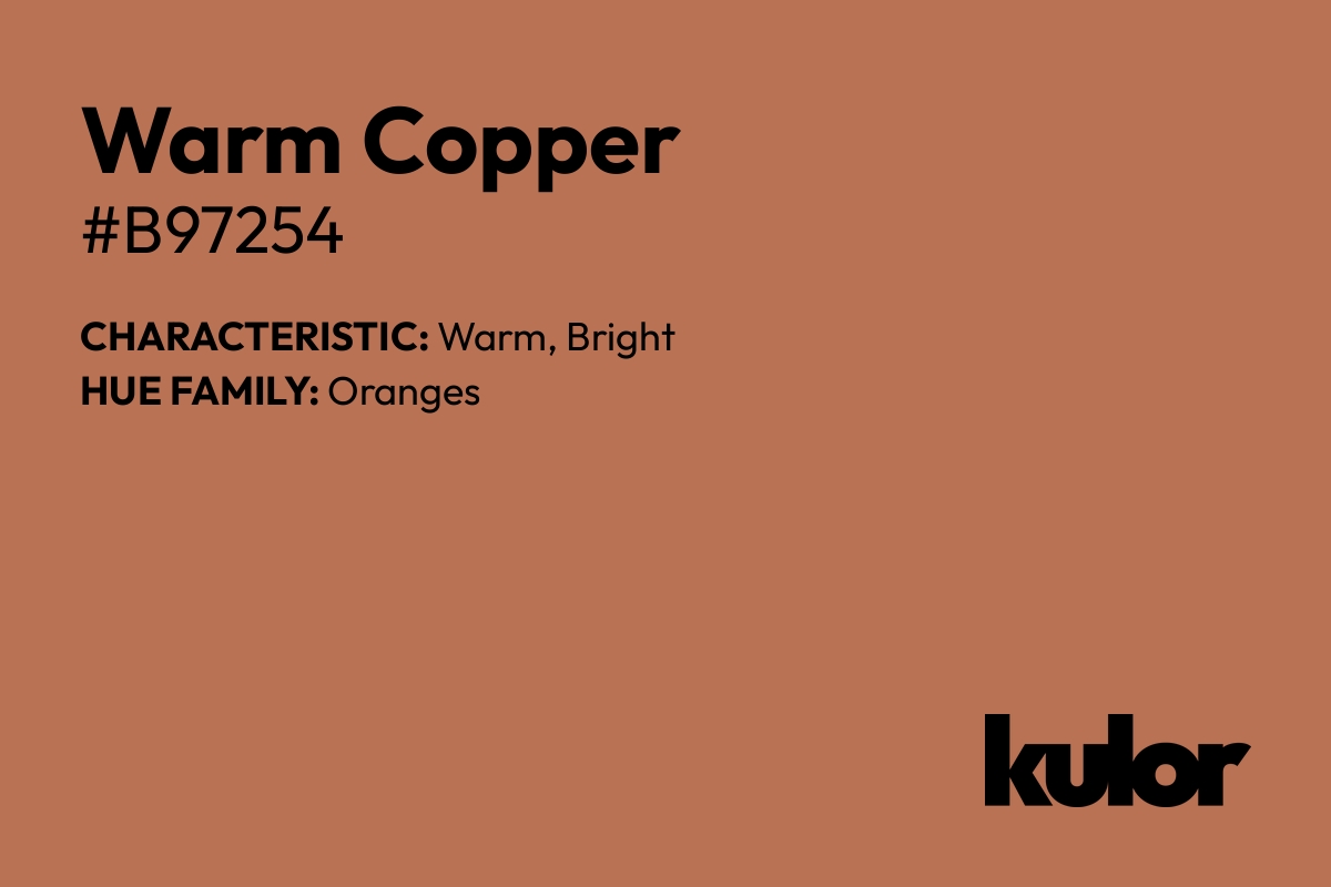 Warm Copper is a color with a HTML hex code of #b97254.