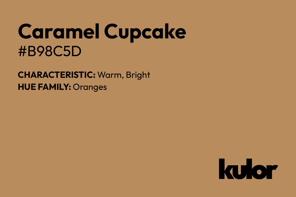 Caramel Cupcake is a color with a HTML hex code of #b98c5d.