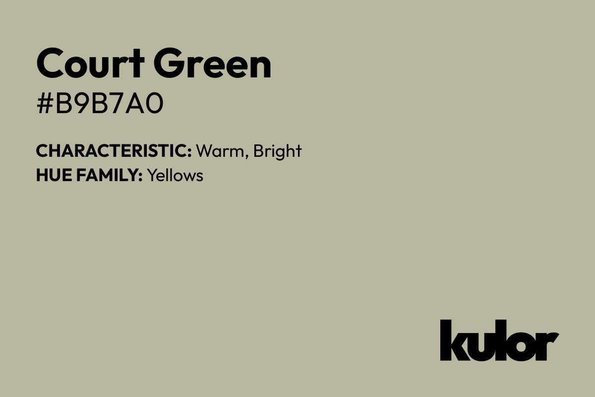 Court Green is a color with a HTML hex code of #b9b7a0.