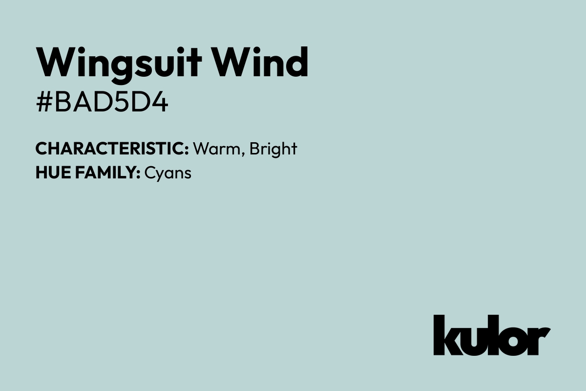 Wingsuit Wind is a color with a HTML hex code of #bad5d4.