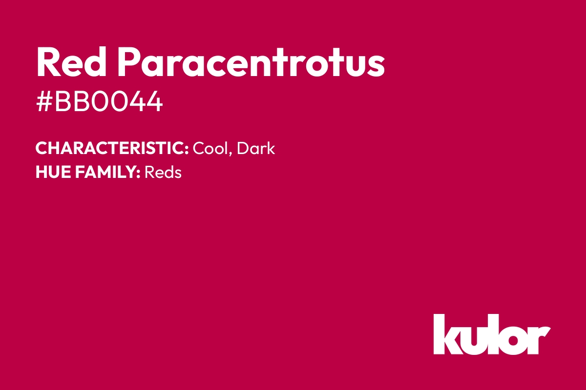 Red Paracentrotus is a color with a HTML hex code of #bb0044.