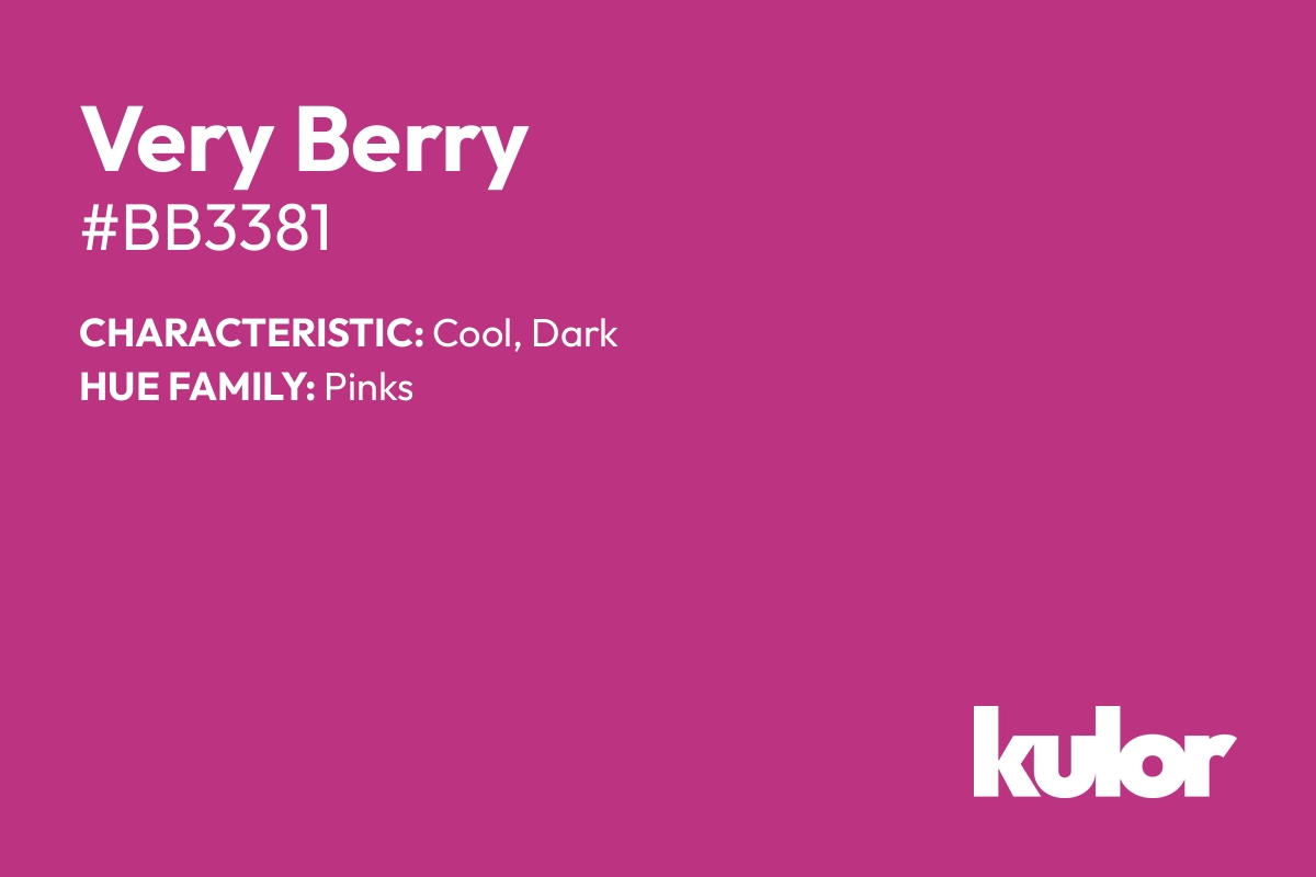 Very Berry is a color with a HTML hex code of #bb3381.