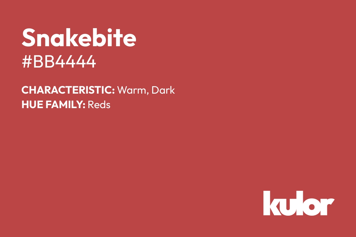 Snakebite is a color with a HTML hex code of #bb4444.