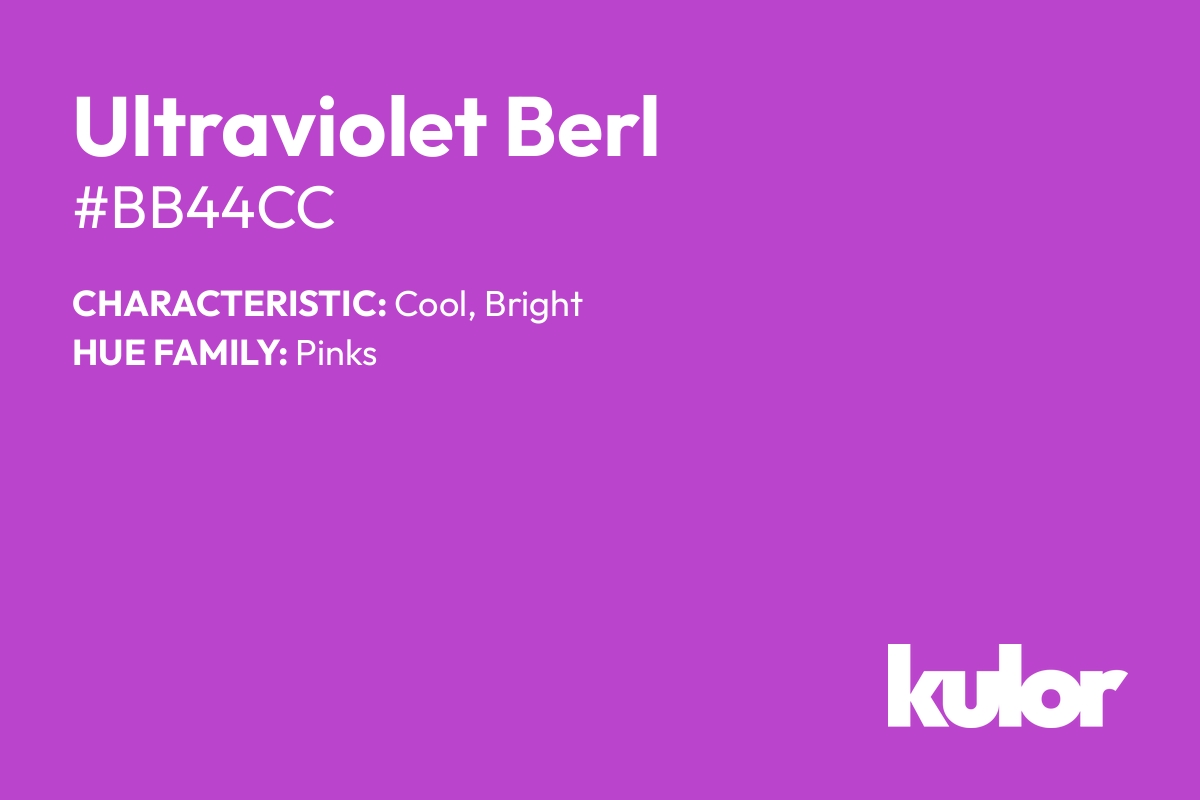 Ultraviolet Berl is a color with a HTML hex code of #bb44cc.