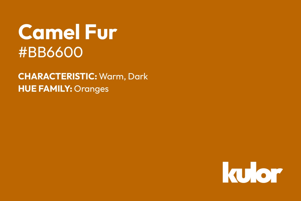 Camel Fur is a color with a HTML hex code of #bb6600.