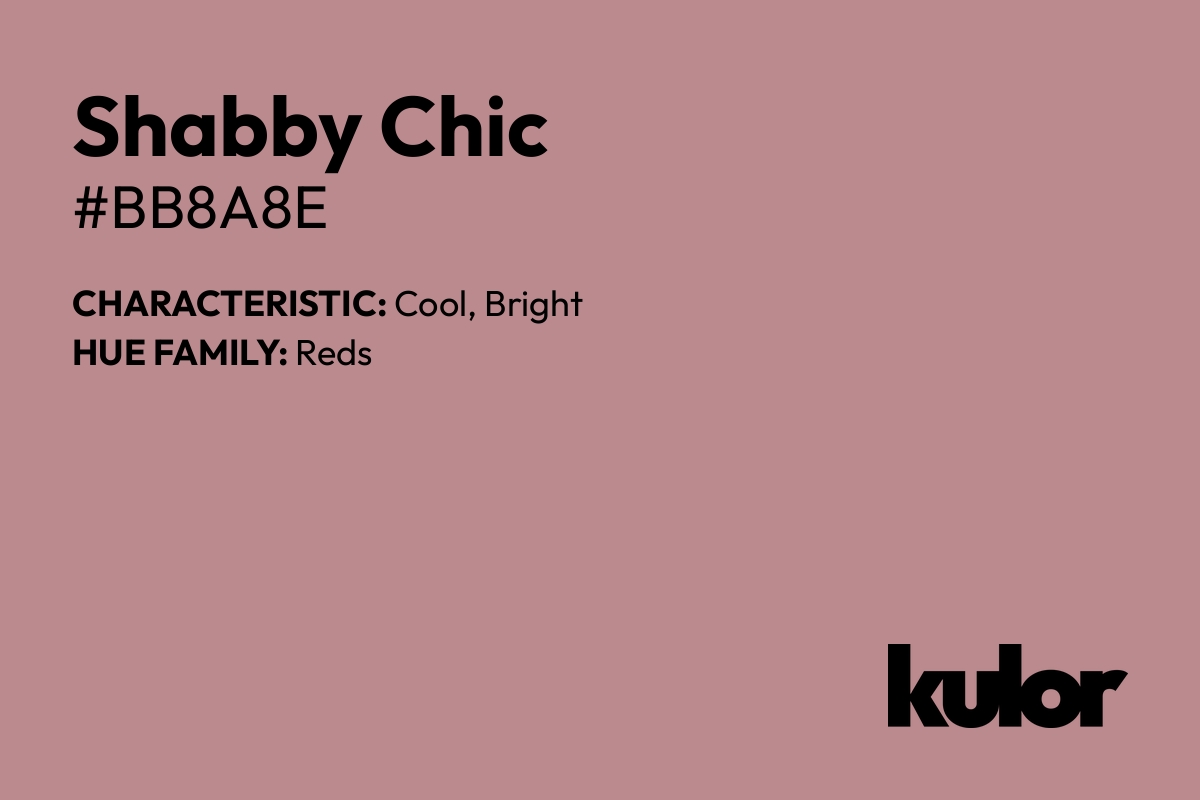 Shabby Chic is a color with a HTML hex code of #bb8a8e.