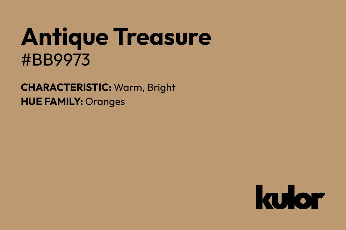 Antique Treasure is a color with a HTML hex code of #bb9973.