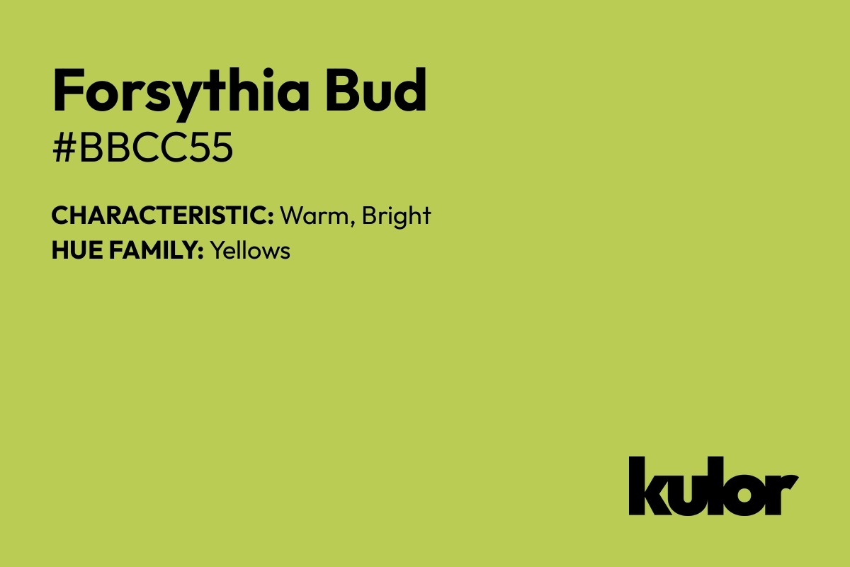 Forsythia Bud is a color with a HTML hex code of #bbcc55.