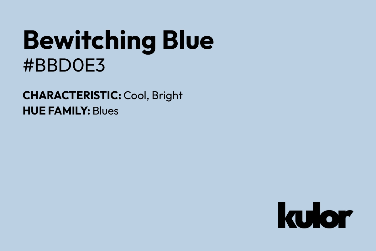 Bewitching Blue is a color with a HTML hex code of #bbd0e3.