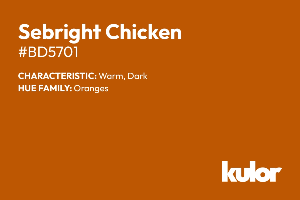 Sebright Chicken is a color with a HTML hex code of #bd5701.