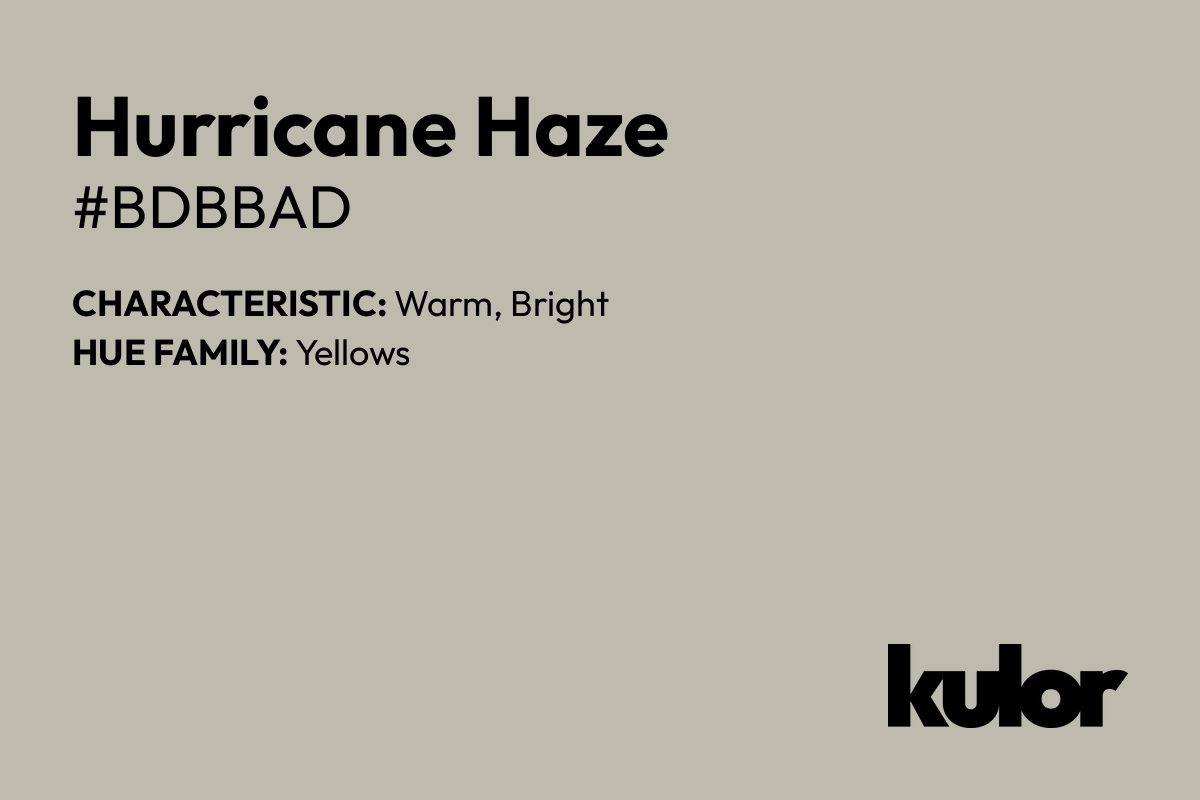 Hurricane Haze is a color with a HTML hex code of #bdbbad.