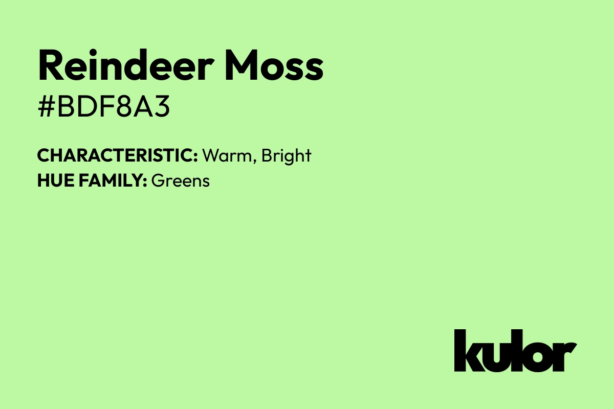 Reindeer Moss is a color with a HTML hex code of #bdf8a3.