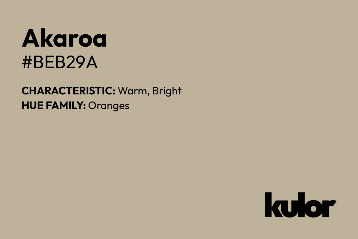 Akaroa is a color with a HTML hex code of #beb29a.