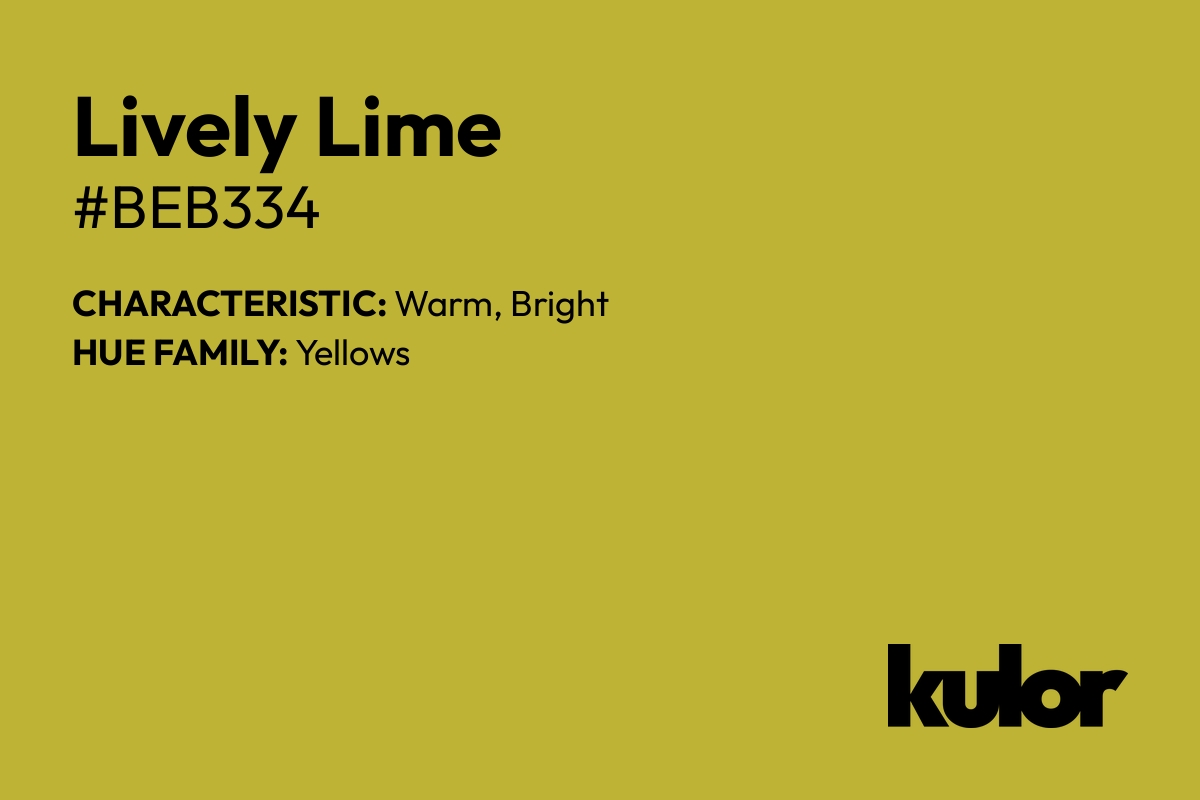 Lively Lime is a color with a HTML hex code of #beb334.