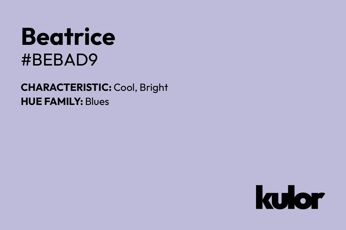 Beatrice is a color with a HTML hex code of #bebad9.