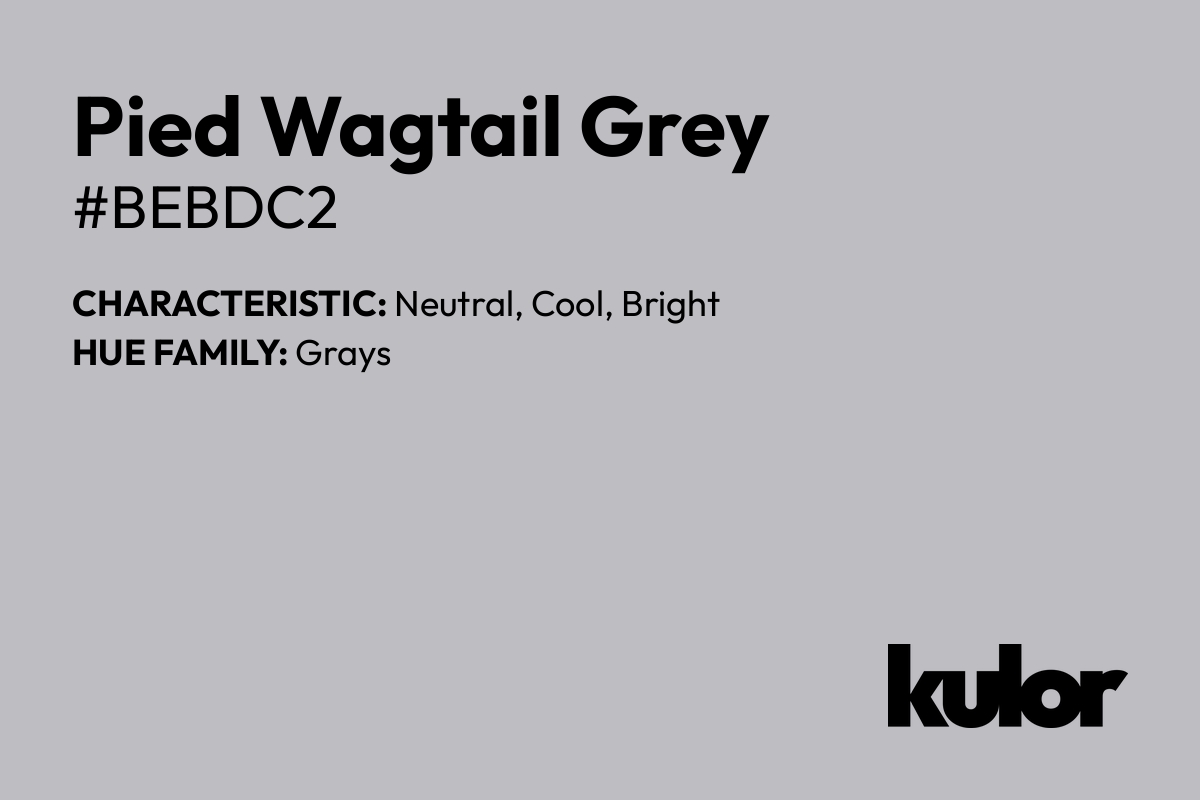 Pied Wagtail Grey is a color with a HTML hex code of #bebdc2.