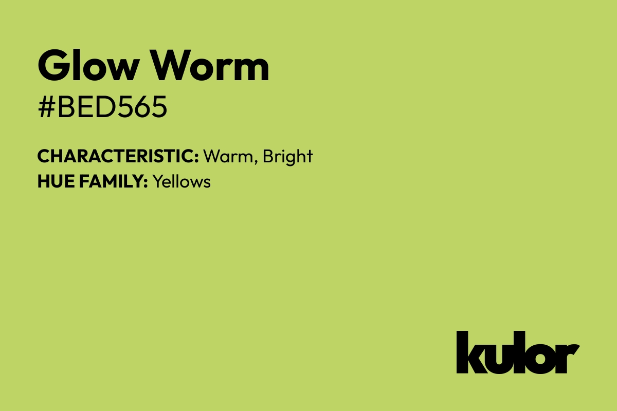 Glow Worm is a color with a HTML hex code of #bed565.