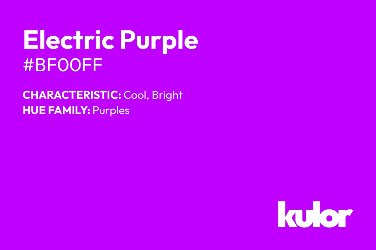 Color Electric Purple (#bf00ff): HEX, RGB color codes for HTML and CSS