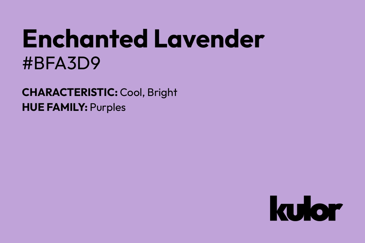 Enchanted Lavender is a color with a HTML hex code of #bfa3d9.