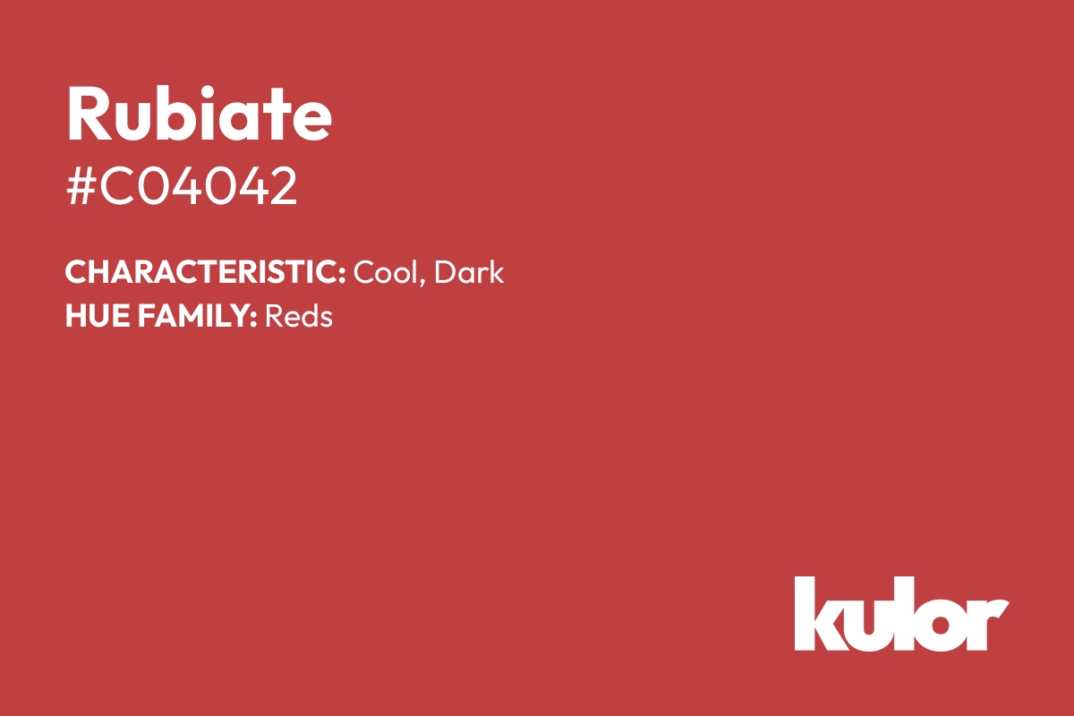 Rubiate is a color with a HTML hex code of #c04042.