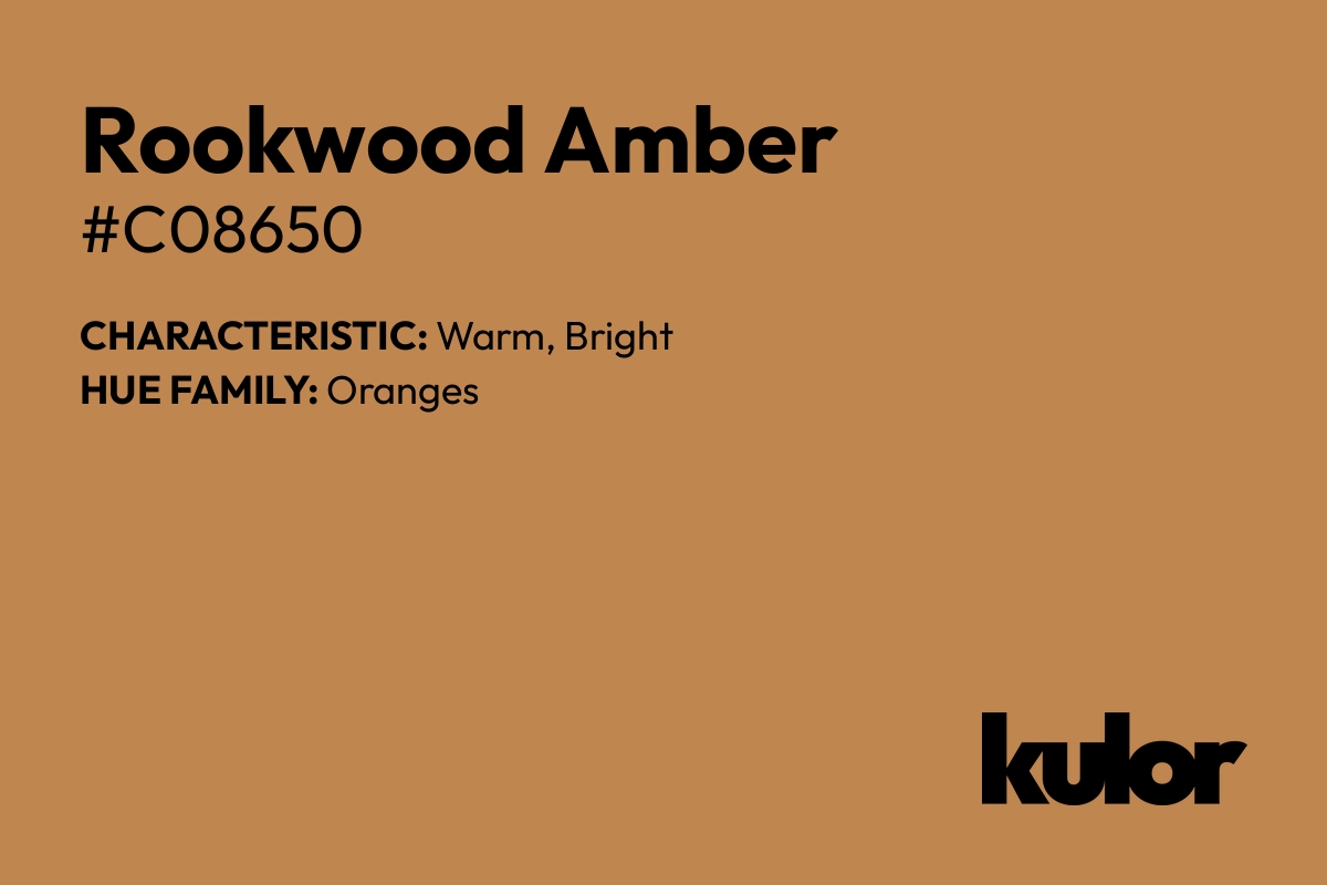 Rookwood Amber is a color with a HTML hex code of #c08650.