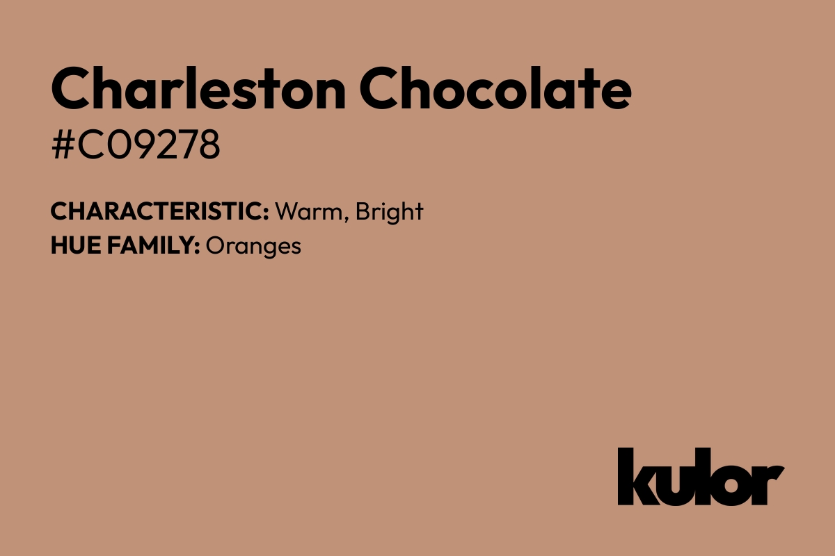 Charleston Chocolate is a color with a HTML hex code of #c09278.