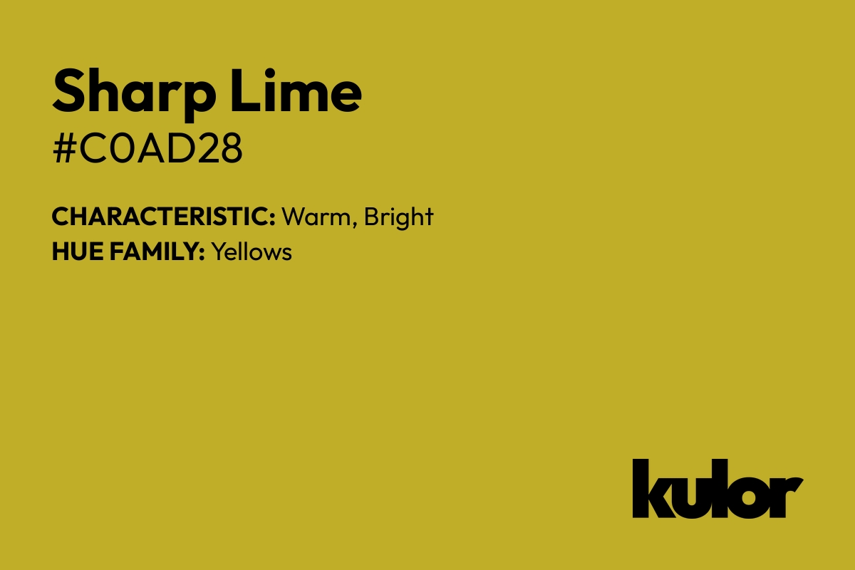 Sharp Lime is a color with a HTML hex code of #c0ad28.