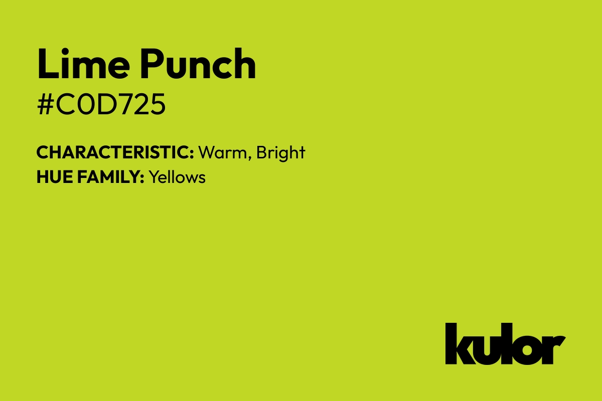 Lime Punch is a color with a HTML hex code of #c0d725.